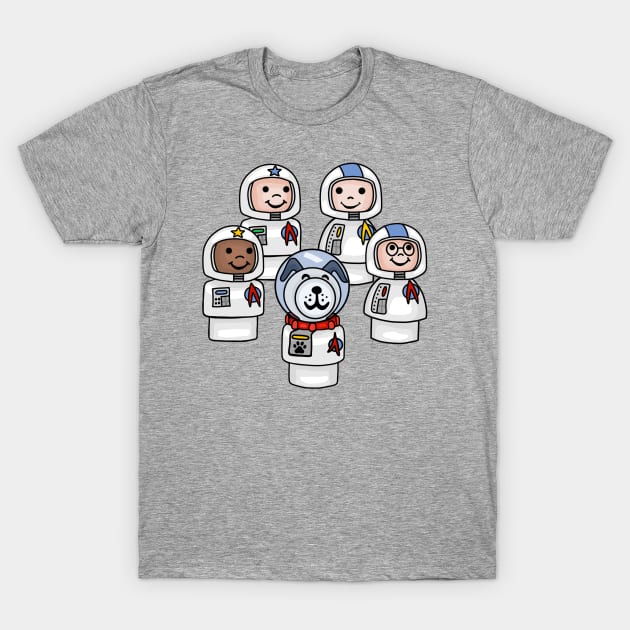 Little Astronauts and Space Dog T-Shirt by Slightly Unhinged